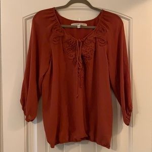 Max Studio Burnt Orange Long Sleeve Top